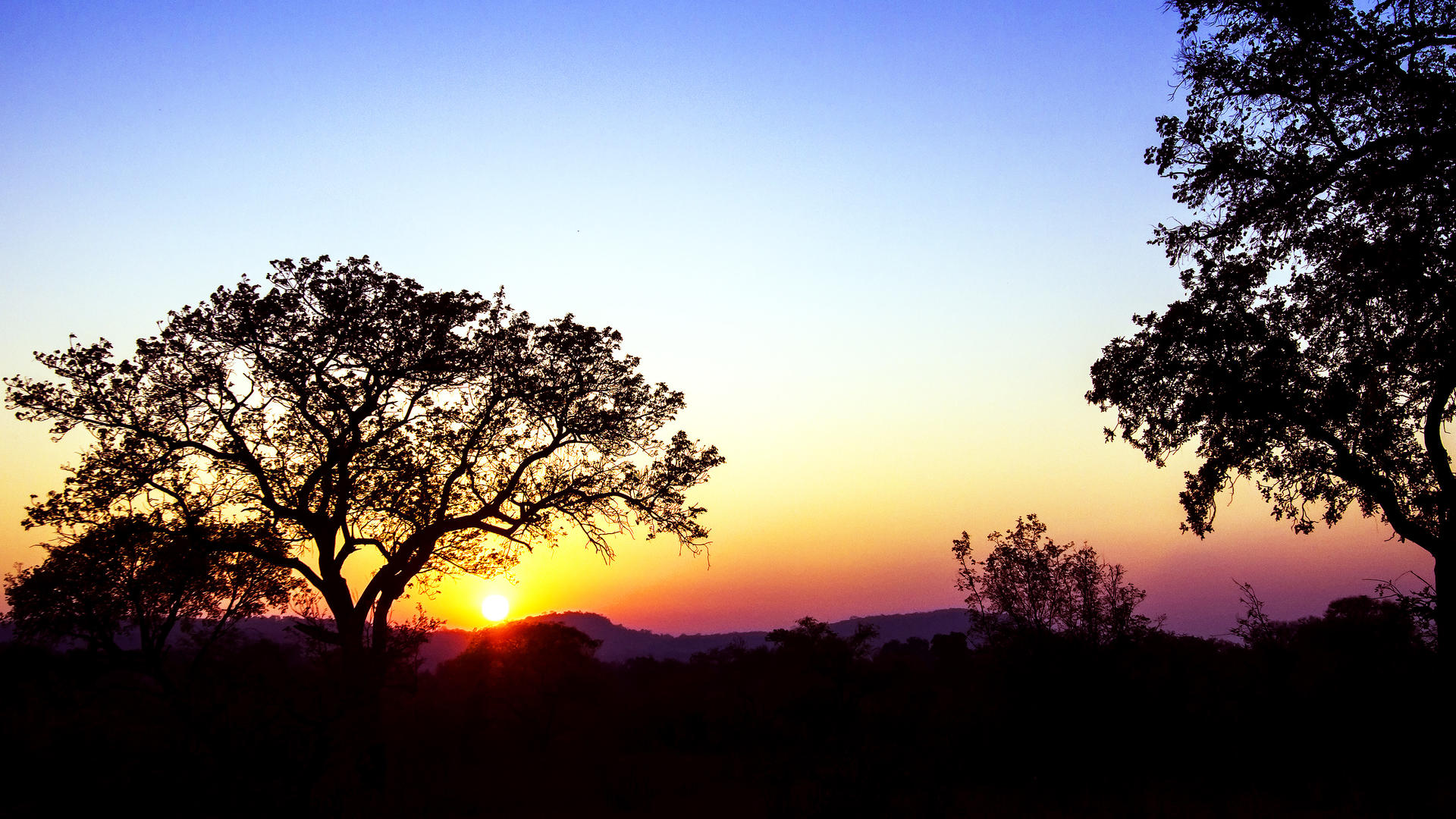 Sunset over The Wild Blue Lodge in the Ndlovumzi Nature Reserve, Limpopo